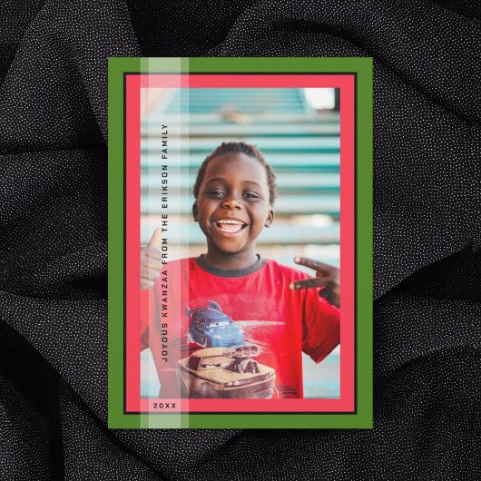 Carte de vacances à cadre vert