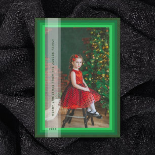 Carte de vacances à cadre vert