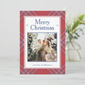 Carte de vacances à carreaux traditionnelle et con (Debout devant)