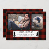 Carte de vacances à chèque rouge noir Buffalo (Devant / Derrière)