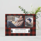 Carte de vacances à chèque rouge noir Buffalo (Debout devant)