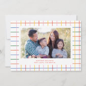 Carte de vacances À damiers photo couleur mignonne (Devant)