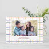 Carte de vacances À damiers photo couleur mignonne (Debout devant)