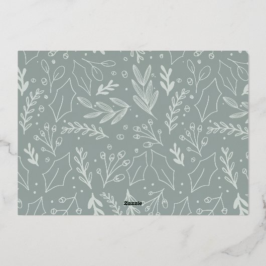 Carte de vacances à feuillage doré avec photo (Verso)