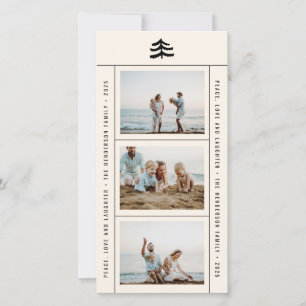 Carte de vacances À feuillage persistant simple mu