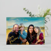 Carte de vacances à fond perdu avec feuille d'or (Debout devant)