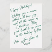 Carte de vacances à gros nœud en feuille (Verso)