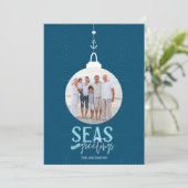 Carte de vacances à la mer et aux salutations (Debout devant)