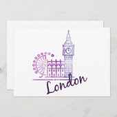 Carte de vacances à l'aquarelle Londres Big Ben –  (Devant / Derrière)