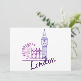 Carte de vacances à l'aquarelle Londres Big Ben -