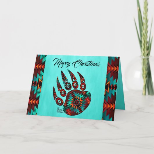 Carte de vacances à l'ours tribal Paw (Devant)