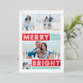 Carte de vacances à motif argenté Bold Merry & Bri (Debout devant)