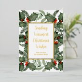Carte de vacances à motif de feuillage festif en a (Debout devant)