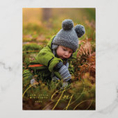 Carte de vacances à motif de feuille d'aluminium a (Recto)