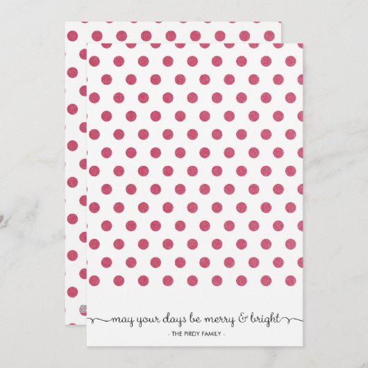 Carte de vacances à motif rouge point (Devant / Derrière)