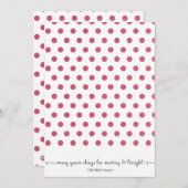 Carte de vacances à motif rouge pointillé (Devant / Derrière)