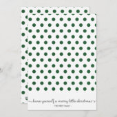 Carte de vacances à motif vert pointillé (Devant / Derrière)