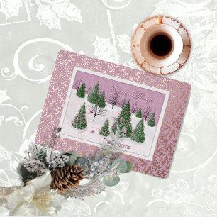 Carte de vacances à paillettes Forêt enchantée de