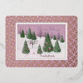 Carte de vacances à papier métallisé Forêt enchant (Recto)