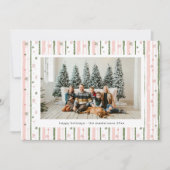 Carte de vacances à papier peint à rayures roses P (Devant)