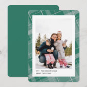 Carte de vacances à photo unique carreautée turquo (Devant / Derrière)