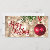 Carte de vacances à plat Arbre de Noël Rouge (Devant)