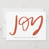 Carte de vacances à plat avec photo Red et White J (Devant)