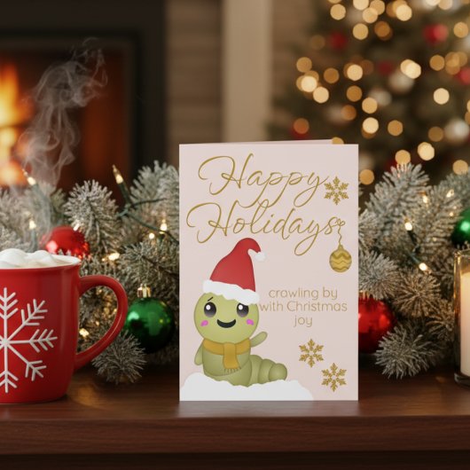 Carte de vacances à plat en or