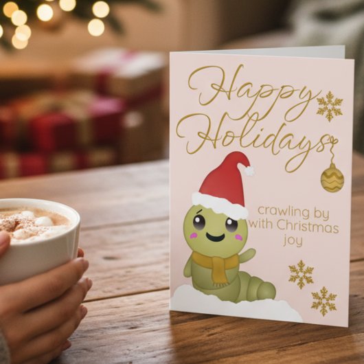 Carte de vacances à plat en or