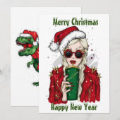 Carte de vacances à plat pour fille magnifique (Devant / Derrière)