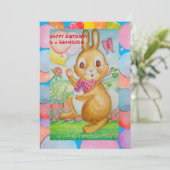 Carte de vacances à plat pour l'anniversaire des p (Debout devant)