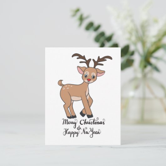 Carte de vacances à plat Rudolf (Debout devant)