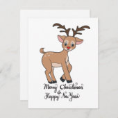 Carte de vacances à plat Rudolf (Devant / Derrière)
