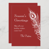 Carte de vacances à plumes de paon (Devant / Derrière)