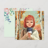Carte de vacances à thème Automne (Devant / Derrière)