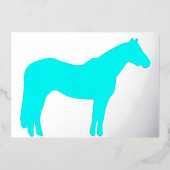 Carte de vacances à thème cheval équestre en feuil (Recto)