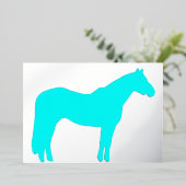 Carte de vacances à thème chevalin en feuille méta (Debout devant)