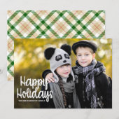 Carte de vacances à typographie plaid et grande ph (Devant / Derrière)
