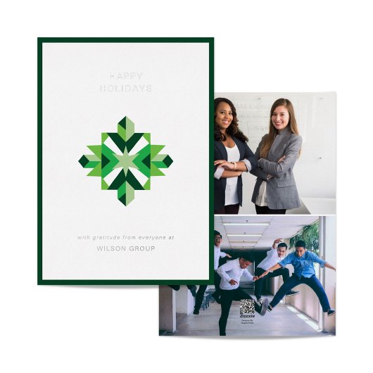 Carte de vacances Abstraite Snowflake Corporate