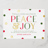 Carte de vacances Affaires FOIL de saison radiante (Recto)