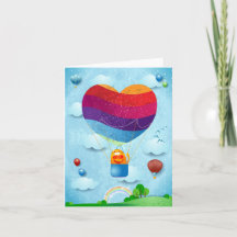 Carte de vacances amour dans l'air