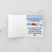 Carte de vacances amusante, Patinage Père Noël, Sa (Intérieur)