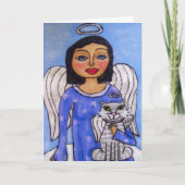 Carte de vacances Ange et Chat (Devant)