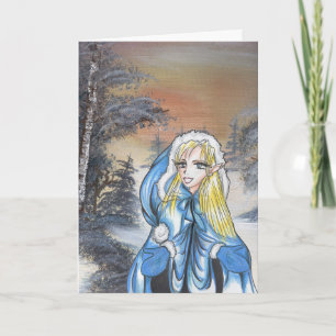 Carte de vacances Anime Elf