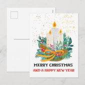 Carte de vacances appartement 5x7 bougies de Noël (Devant / Derrière)