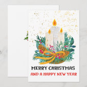 Carte de vacances appartement 5x7 bougies de Noël (Devant / Derrière)