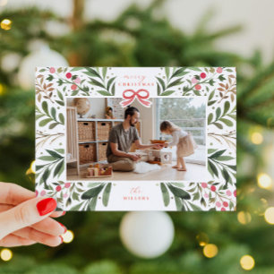 Carte de vacances aquarelle Botanique Cadre Plat