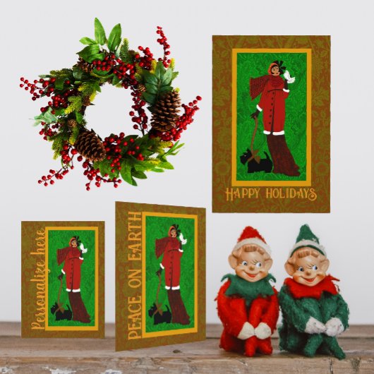 Carte de vacances Art Nouveau Scotty Dog