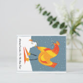 Carte de vacances au poulet neige (Debout devant)