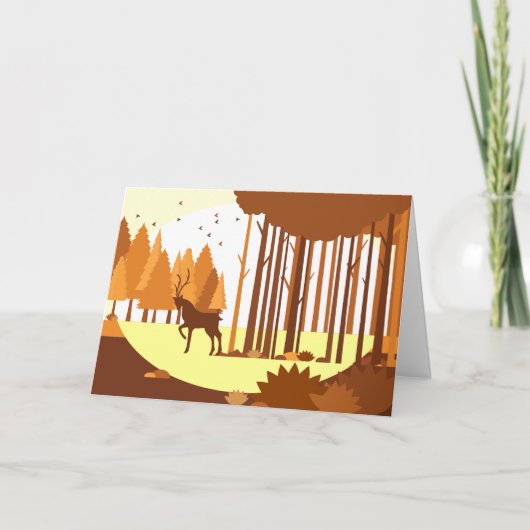 Carte de vacances Autumn Deer Landcape (Devant)